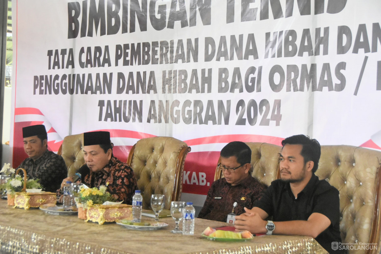 12 September 2024 -&nbsp;Bimbingan Teknis Tata Cara Pemberian Dana Hibah Dan Penggunaan Dana Hibah Bagi Ormas Tahun Anggaran 2024, Bertempat di Aula Saung Bang Raja