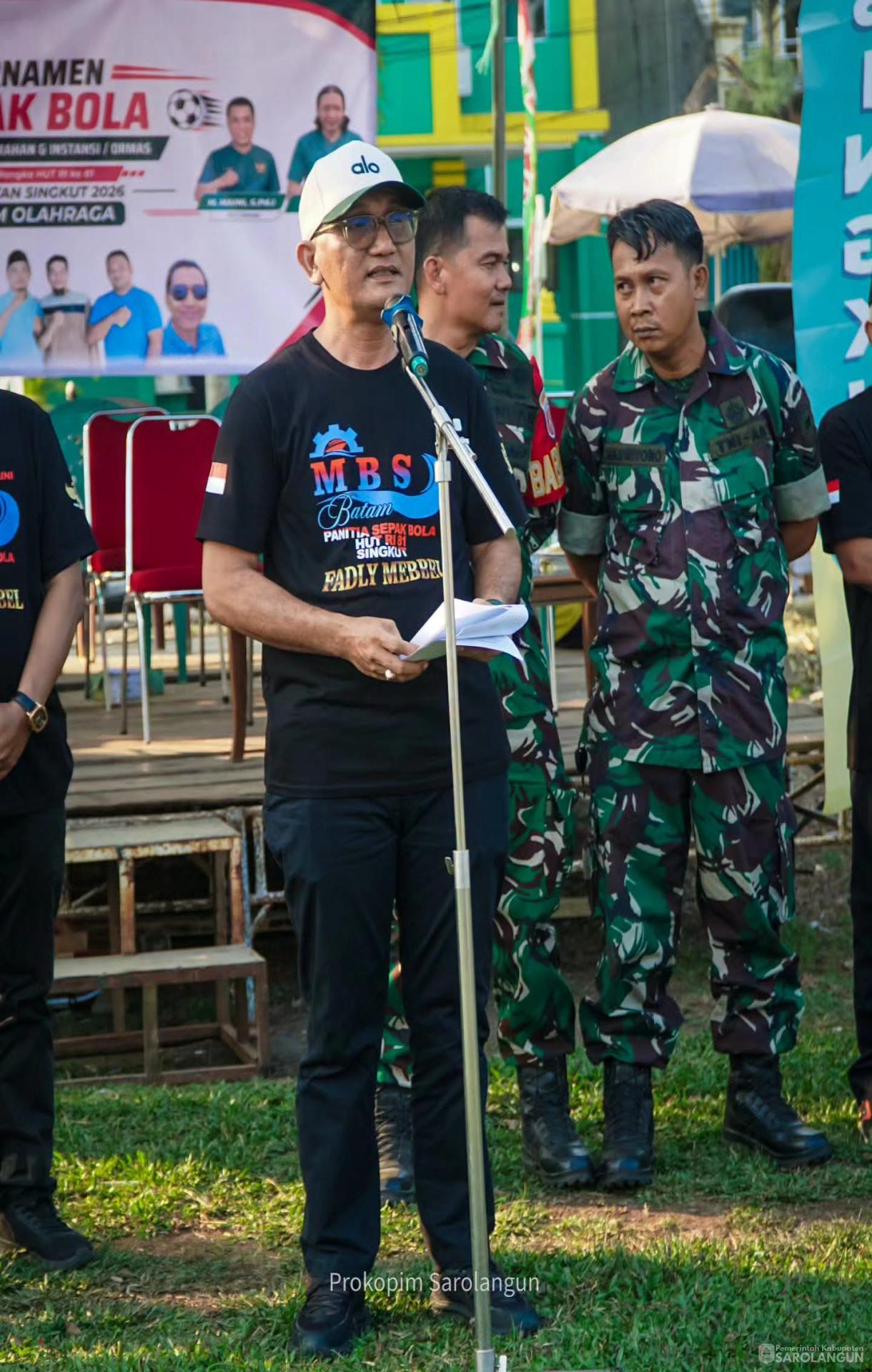 5 Agustus 2026 Pembukaan Turnamen Sepak Bola Antar Desa Se Kec Singkut dalam Rangka Memeriahkan HUT RI Ke 81 Tahun di Lapangan Sungai Benteng Kecamatan Singkut