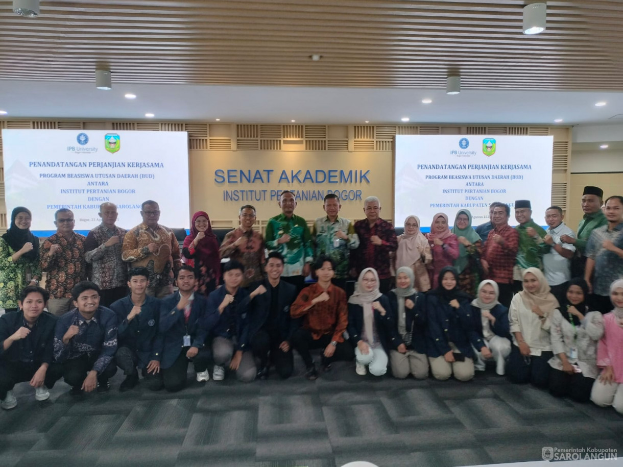 22 Agustus 2025 Penandatanganan Perjanjian Kerja Sama Beasiswa Utusan Daerah Pemerintah Kabupaten Sarolangun dengan Institut Pertanian Bogor