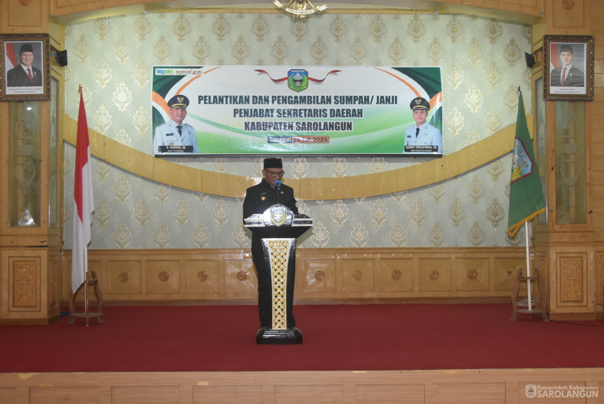 29 Juli 2025 - Pelantikan Pj Sekretaris Daerah Sarolangun di Aula Bappeda Sarolangun