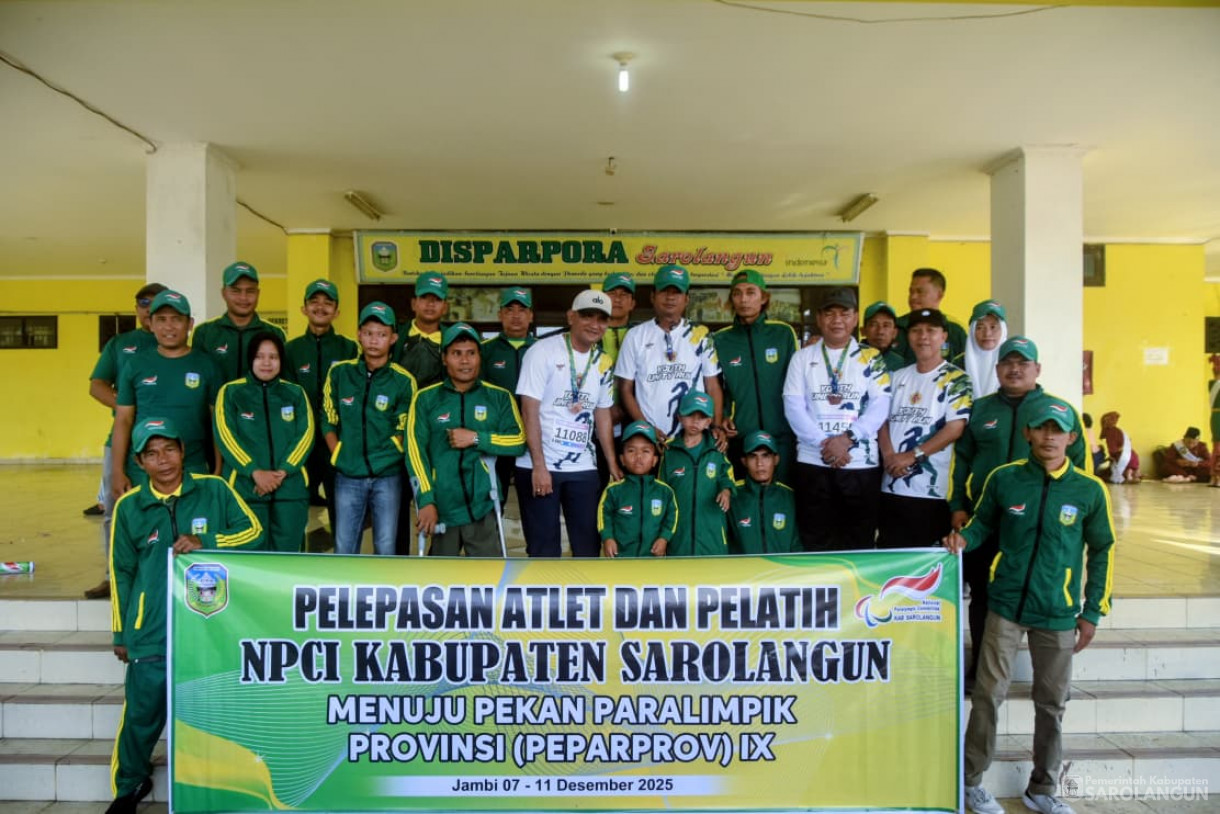 7 Desember 2025&nbsp; Pelepasan Atlet dan Pelatih NPCI Kabupaten Sarolangun menuju Pekan Paralimpik Provinsi