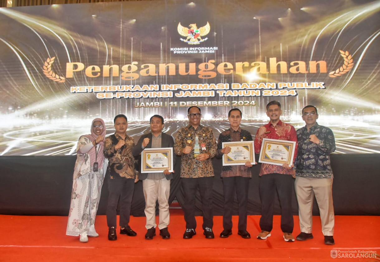 11 Desember 2024 - Penganugerahan Keterbukaan Informasi Badan Publik Se Provinsi Jambi, Bertempat di Ballroom Swissbell Hotel Jambi