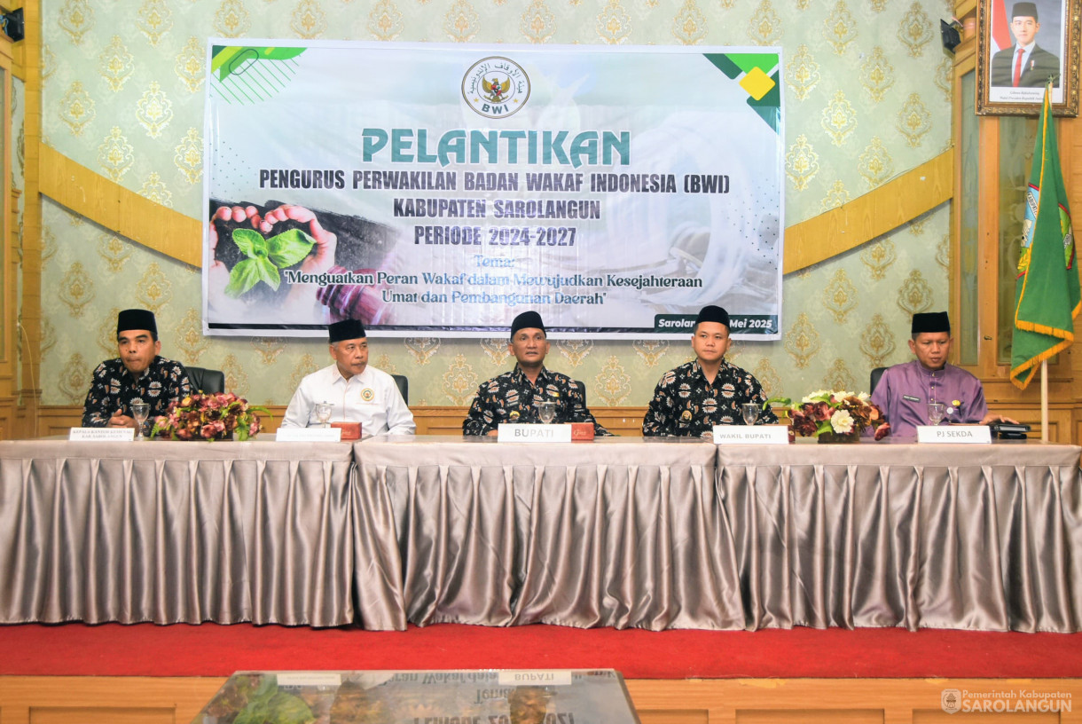 5 Mei 2025 -&nbsp;Pelantikan Pengurus Perwakilan Badan Waqaf Indonesia Kabupaten Sarolangun Periode 2024 sd 2027