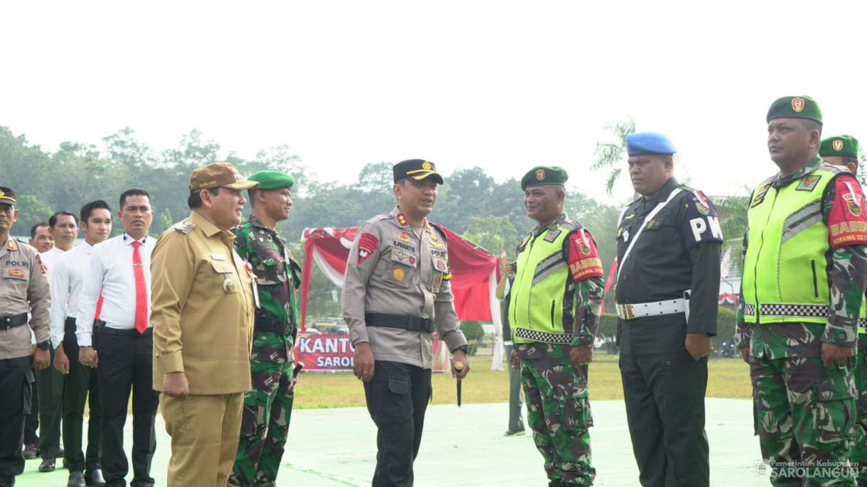 26 Agustus 2024 - Apel Gelar Pasukan Operasi Mantap Praja Siginjai 2024 dalam Rangka Pengamanan Pilkada Bupati dan Wakil Bupati Kab.Sarolangun dan Latihan Simulasi Sispam Kota, Bertempat di Lapangan Gunung Kembang Sarolangun