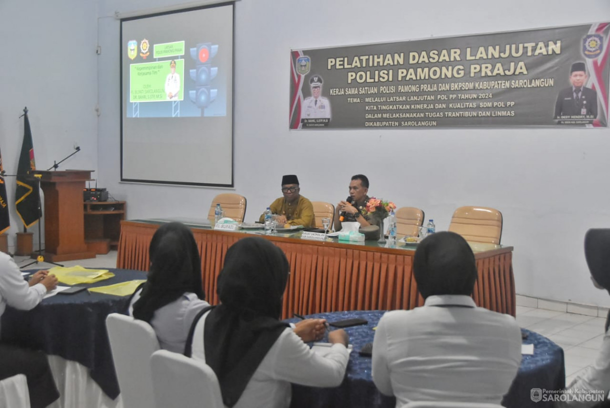 16 Desember 2024 - Pelatihan Dasar Lanjutan Polisi Pamong Praja, Bertempat di Aula Gedung Diklat BPKSDM Sarolangun