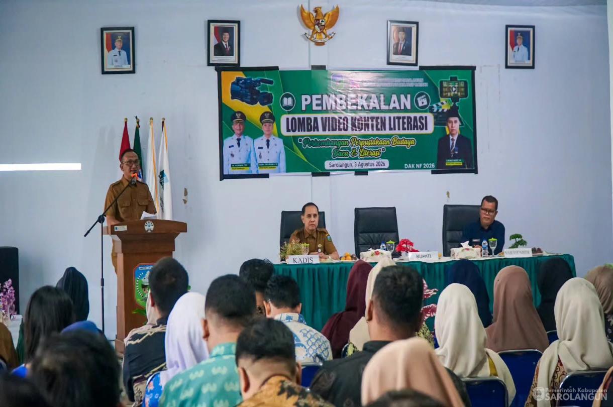 4 Agustus 2026 Pembukaan Lomba Video Konten Literasi Tahun 2026 di Aula Dinas Perpustakaan dan Arsip Daerah kabupaten Sarolangun