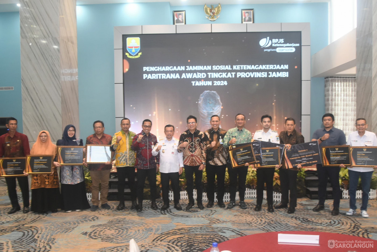 6 Agustus 2025 - Penganugerahan Paritrana Award Tingkat Provinsi Jambi Tahun 2024&nbsp; di Ballroom Mahligai Bank 9 Jambi