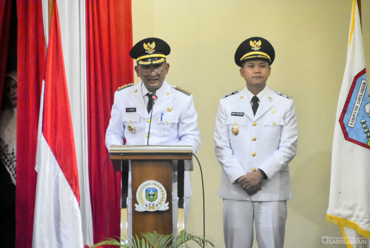 4 Maret 2025 -&nbsp;Rapat Paripurna Penyampaian Sambutan Bupati Sarolangun Periode 2025 sd 2030, Bertempat di Gedung DPRD Sarolangun