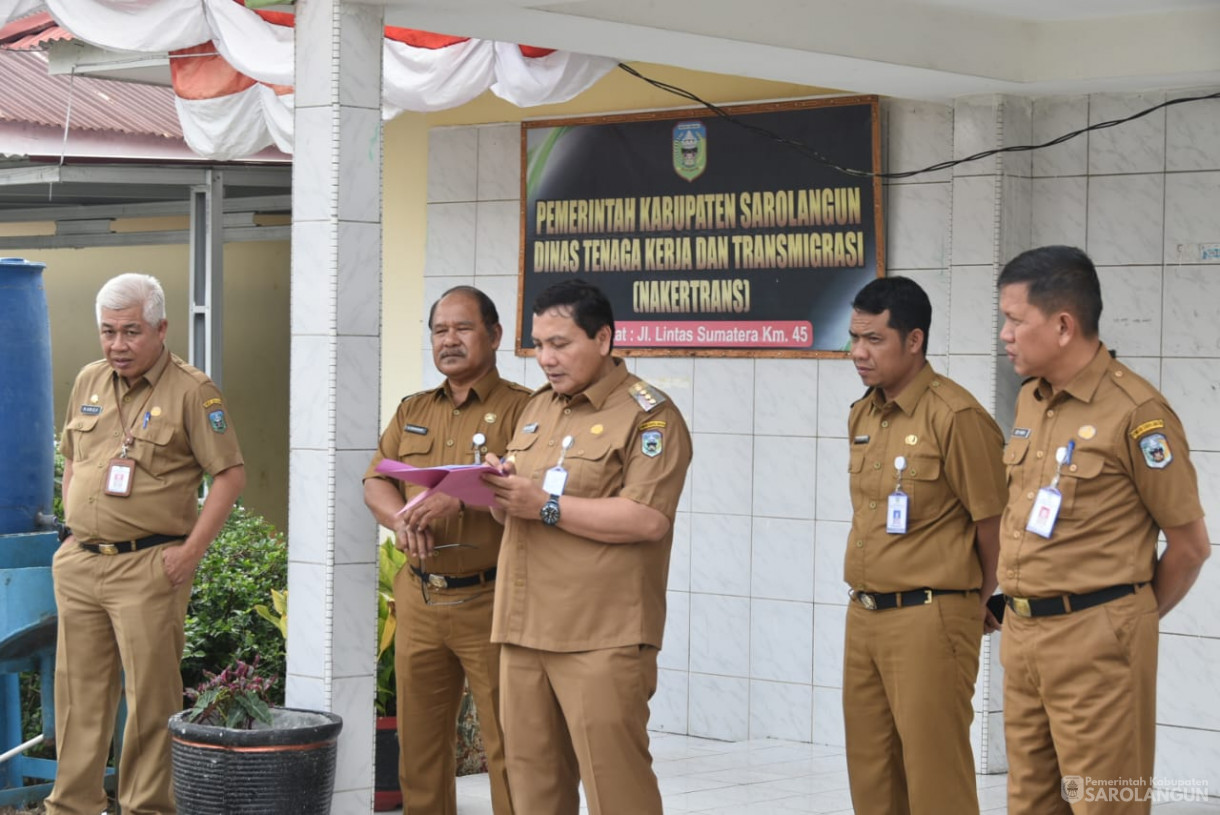 5 September 2023 - Penjabat Bupati Sarolangun Dr. Ir. Bachril Bakri, M.App.Sc Meninjau Dinas Tenaga Kerja dan Transmigrasi Sarolangun