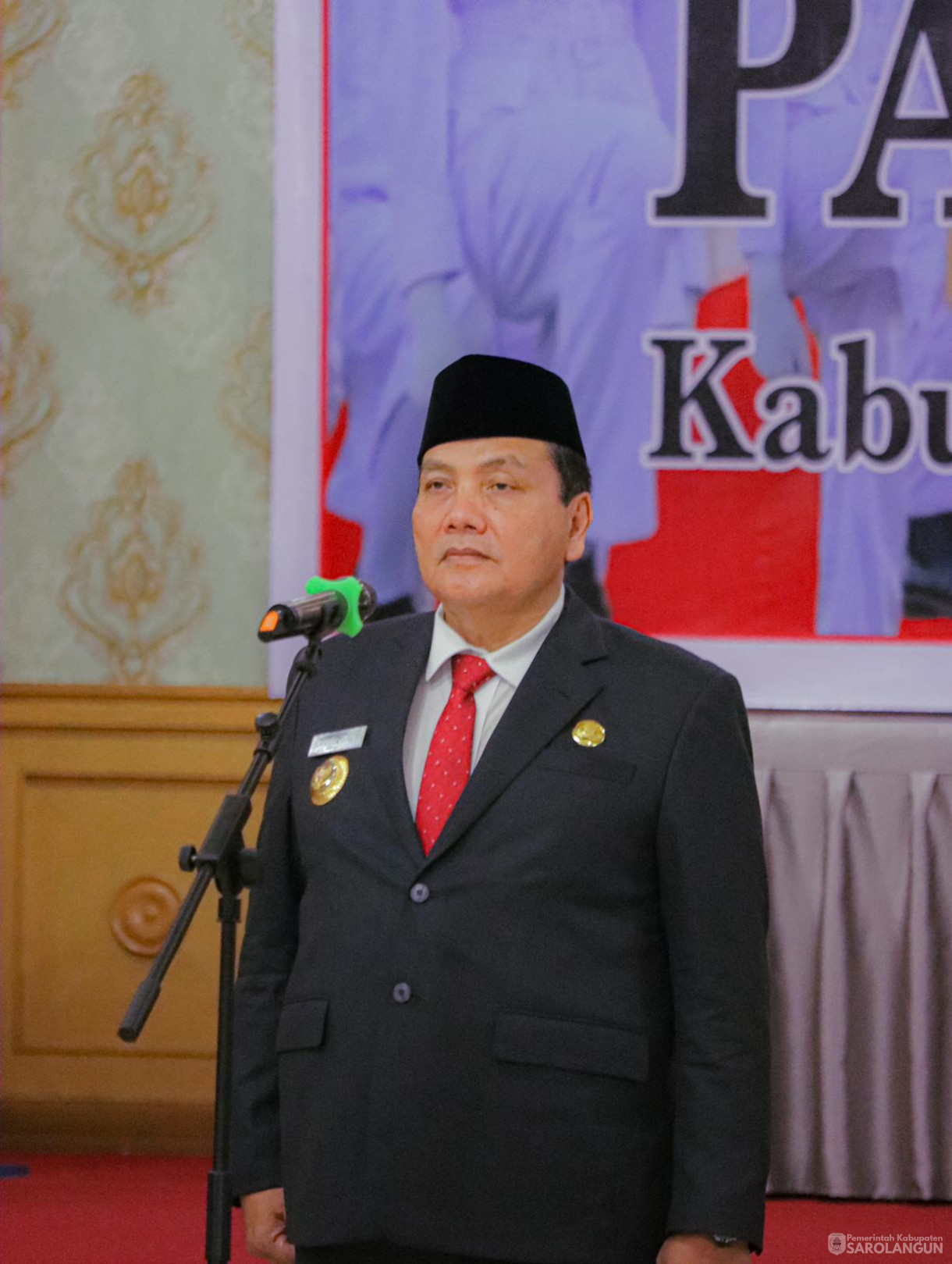 15 Agustus 2024 -&nbsp;Pengukuhan Pasukan Pengibar Bendera Pusaka, Bertempat di Aula Utama Kantor Bupati Sarolangun