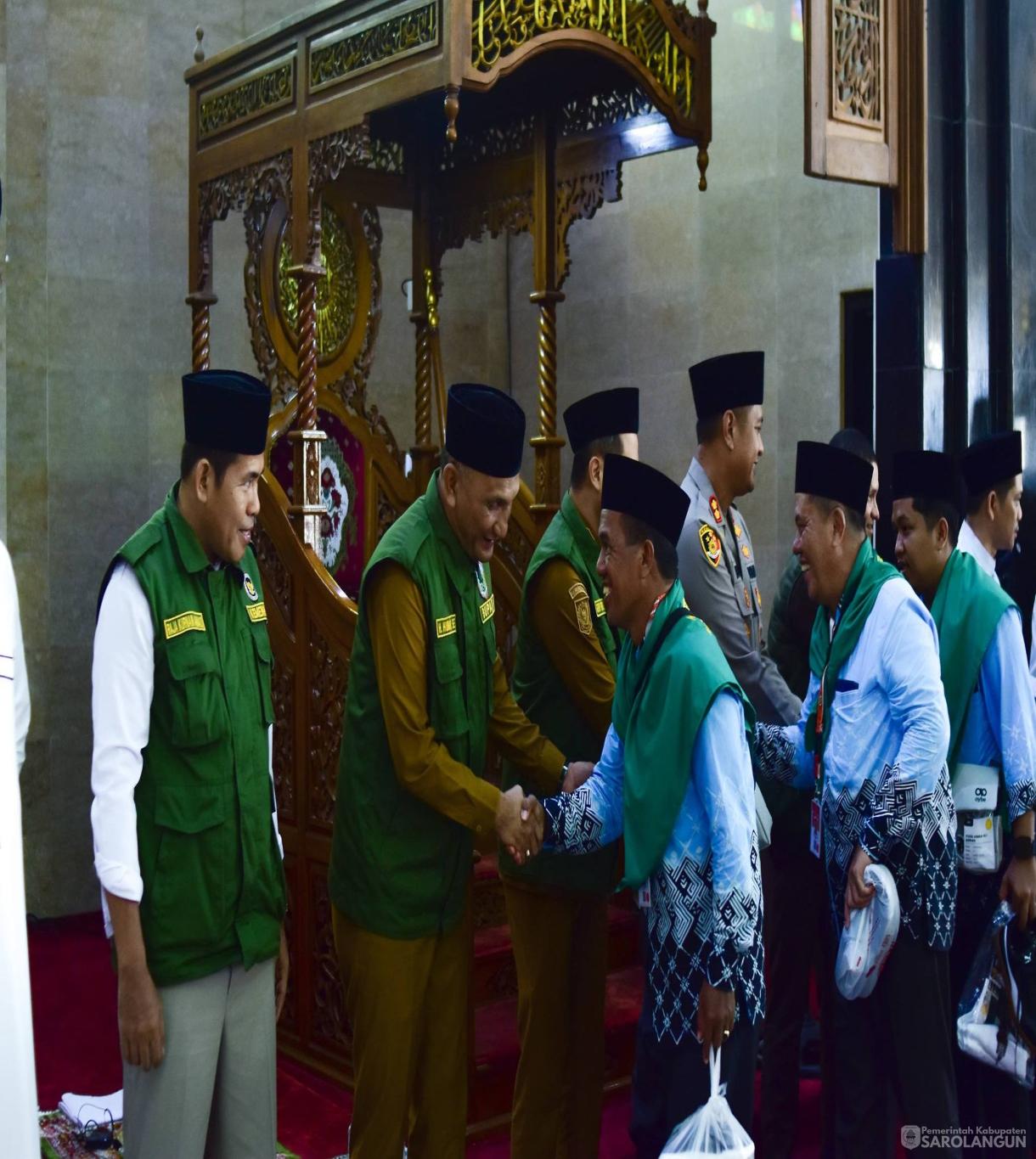 19 Mei 2026 Pelepasan Keberangkatan Jamaah Calon Haji Kabupaten Sarolangun Tahun 1447 H 2026 M dari Kabupaten Sarolangun menuju Asrama Haji Provinsi Jambi bertempat di Masjid Assulthon Sarolangun