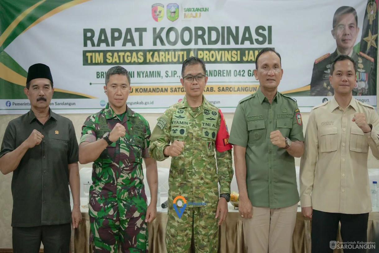 21 Agustus 2026 Rapat Koordinasi Tim Satgas karhutla Provinsi Jambi, bertempat di rumah Dinas bupati Sarolangun