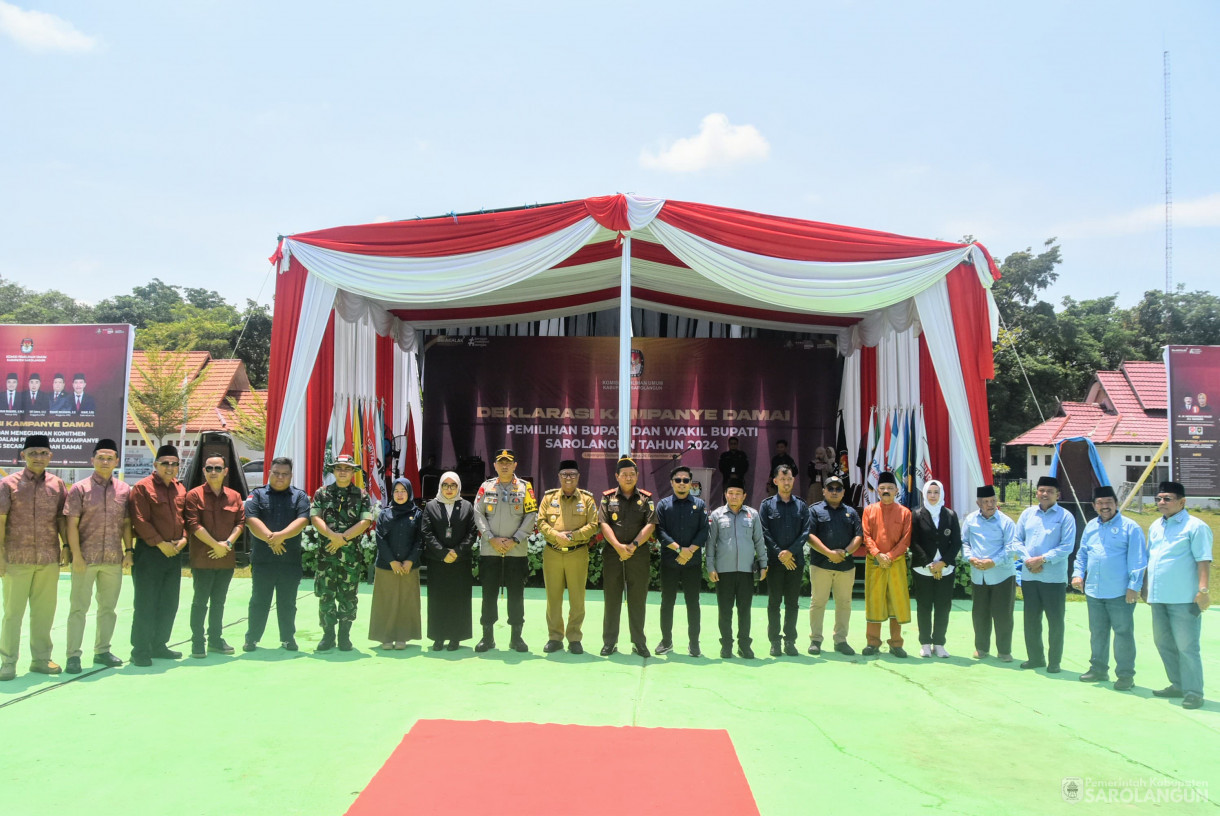 24 September 2024 -&nbsp;Deklarasi Kampanye Damai&nbsp; Pemilihan Bupati Dan Wakil Bupati Sarolangun Tahun 2024, Bertempat di Lapangan Gunung Kembang Sarolangun