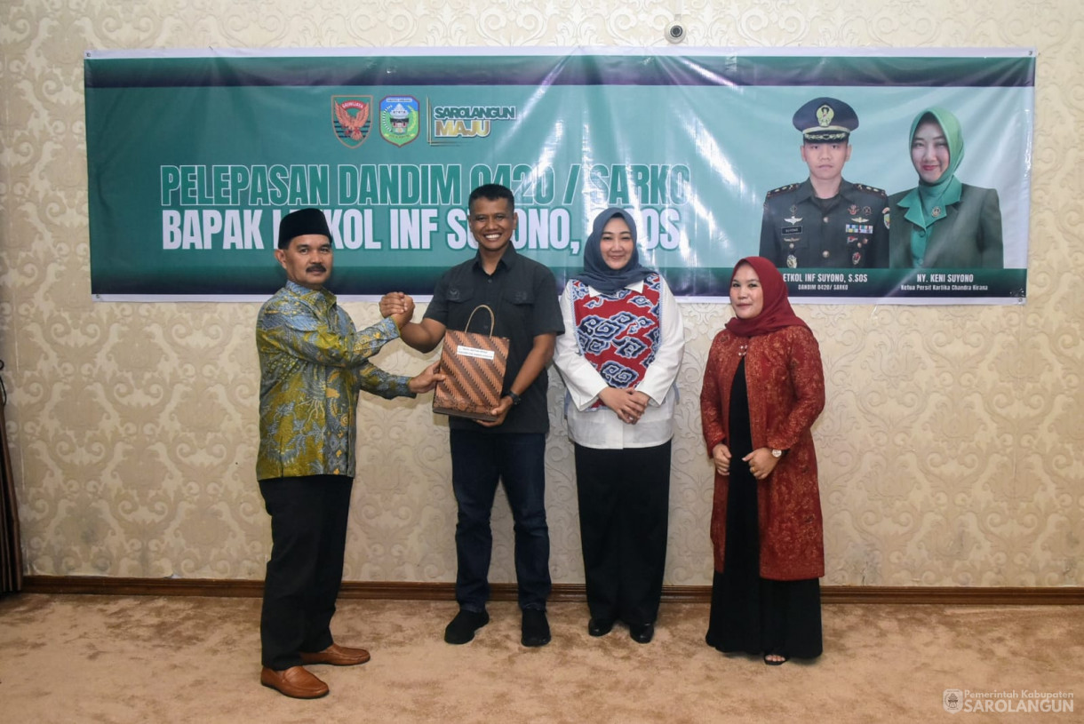 28 Agustus 2025 pelepasan Dandim 0420 Sarko Letkol Inf Suyono S.Sos di Rumah Dinas Bupati Sarolangun