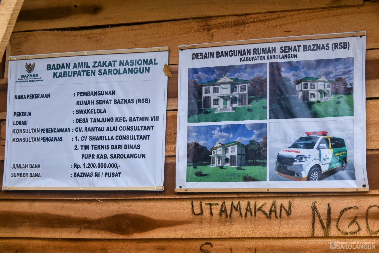 6 Maret 2025 -&nbsp;Peletakan Batu Pertama Pembangunan Rumah Sehat Baznas di Desa Tanjung Kecamatan Bathin VIII