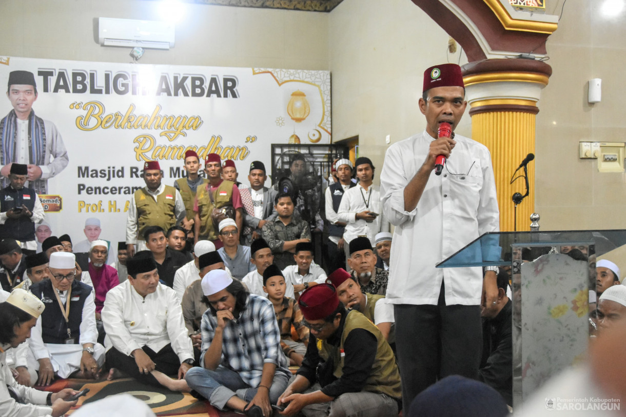 16 Maret 2024 - Tabligh Akbar Bersama Ustadz Abdul Somad Di Masjid Raya Muhajirin Desa Pasar Singkut Kecamatan Singkut