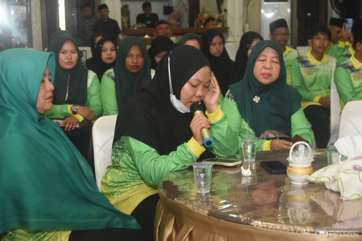 22 November 2025&nbsp; Penyambutan Kafilah MTQ tingkat Provinsi Jambi asal Kabupaten Sarolangun di Rumah Dinas Bupati Sarolangun