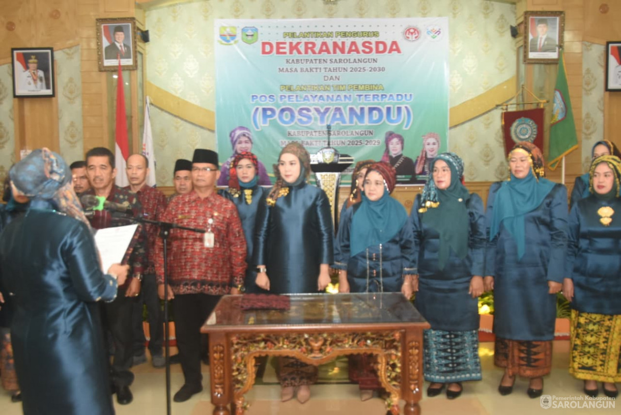 13 Agustus 2025 -&nbsp;Pelantikan Pengurus Dekranasda Kabupaten Sarolangun dan Tim Pembina Posyandu Kabupaten Sarolangun