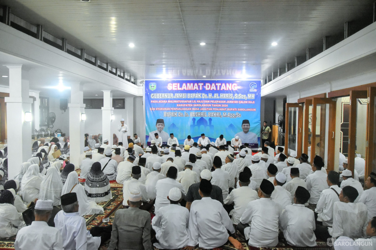 29 Mei 2024 - Walimatussafar Lil Hajj Dan Pelepasan Jamaah Calon Haji Kabupaten Sarolangun Tahun 2024 Di Rumah Dinas Bupati Sarolangun