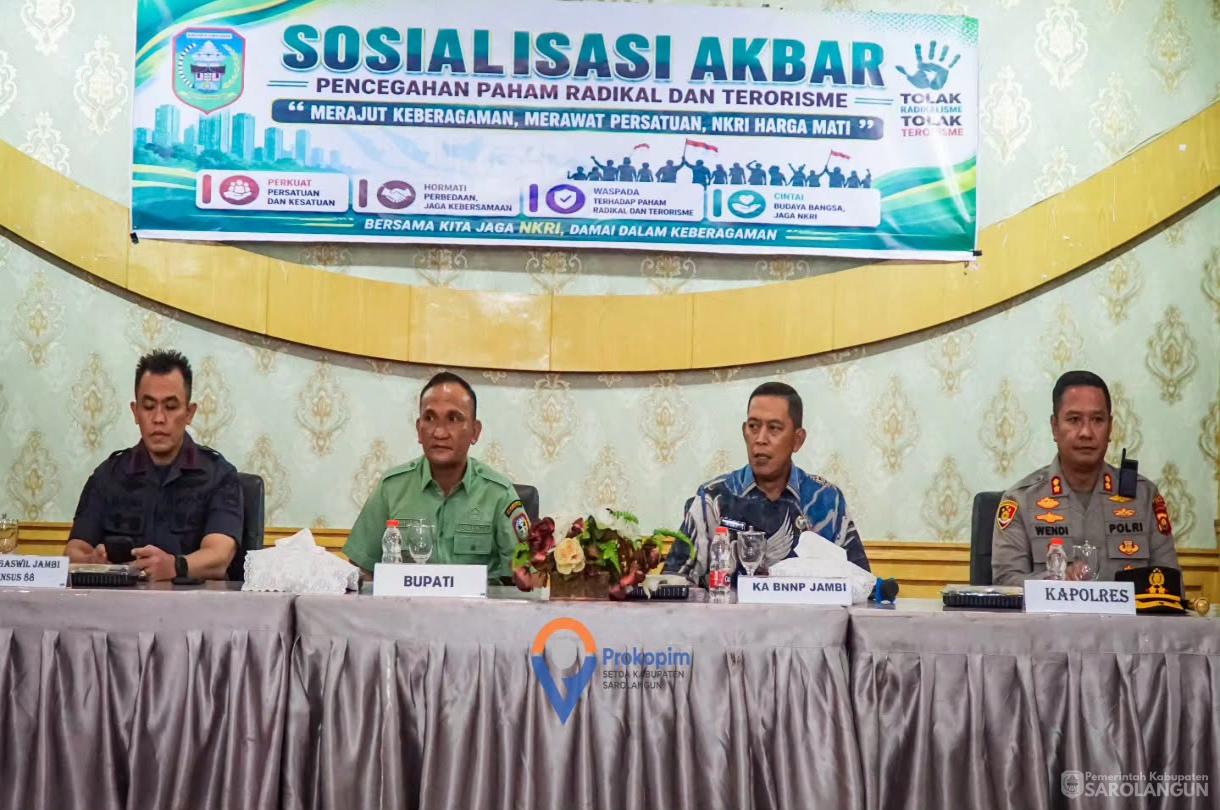 7 Agustus 2026 Sosialisasi Akbar Paham Radikal dan Terorisme, Tindak Pidana Cyber dan Perundungan di Lingkungan Pemerintah Desa Kelurahan dan Kecamatan seKabupaten Sarolangun