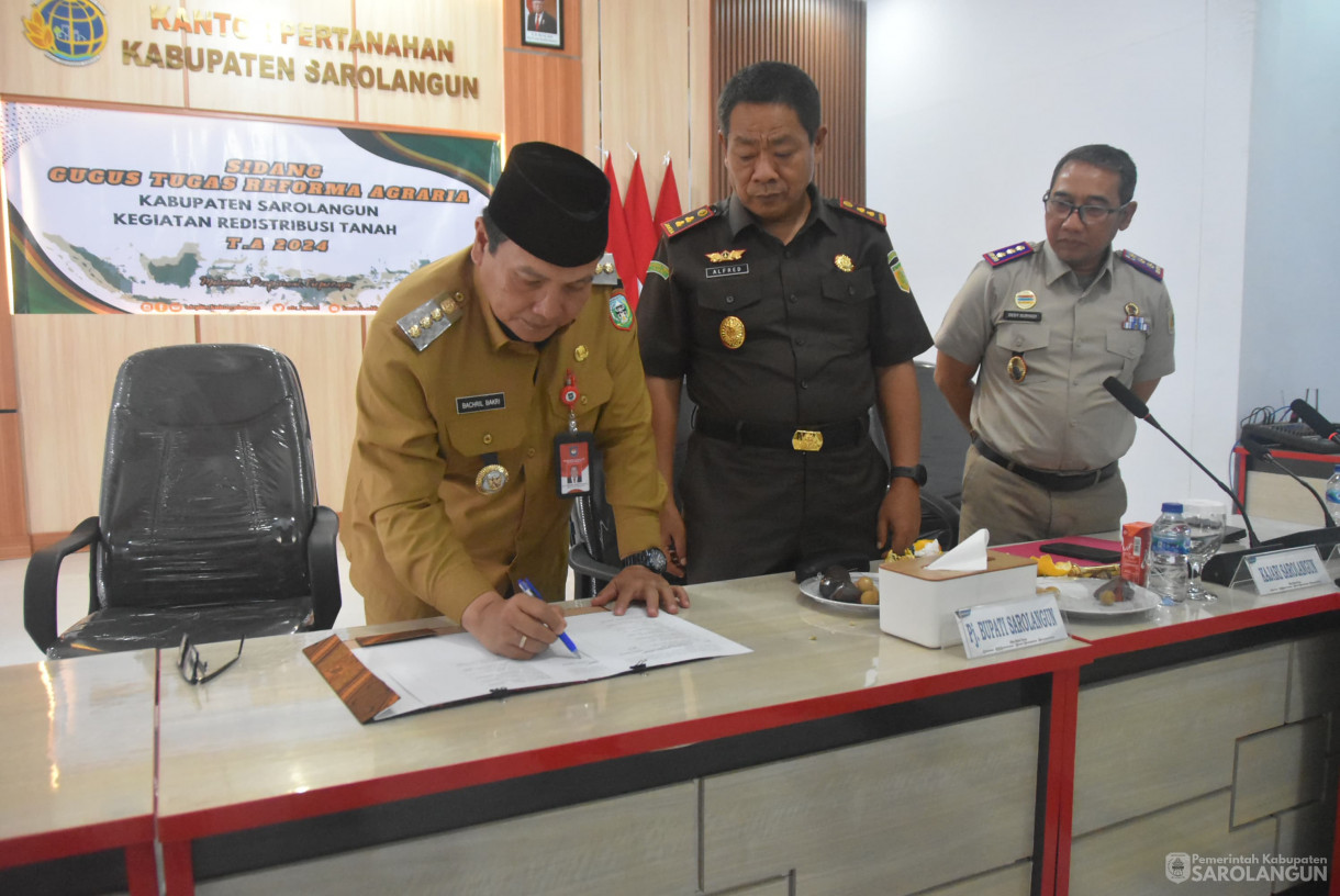 27 Agustus 20024 - Sidang Gugus Tugas Reforma Agraria Kabupaten Sarolangun Kegiatan Redistribusi Tanah T.A 2024 di Kantor BPN Sarolangun&nbsp;