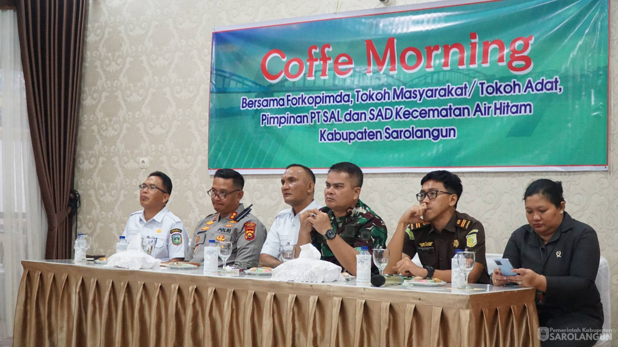 6 Mei 2026 Coffee Morning bersama Forkopimda, Tokoh Masyarakat atau Tokoh Adat, Pimipinan PT SAL dan SAD Kecamatan Airhitam Kabupaten Sarolangun