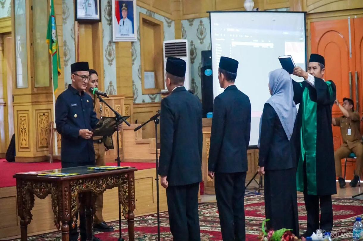 28 Juli 2026 Pelantikan dan Pengambilan Sumpah Janji Pejabat Pimpinan Tinggi Pratama dan Pengukuhan Jabatan Kepala Sekolah dalam Kabupaten Sarolangun