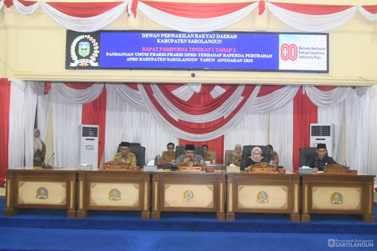 11 Agustus 2025 -&nbsp;Rapat Paripurna Tingkat I tahap 2 di Gedung DPRD Kabupaten Sarolangun