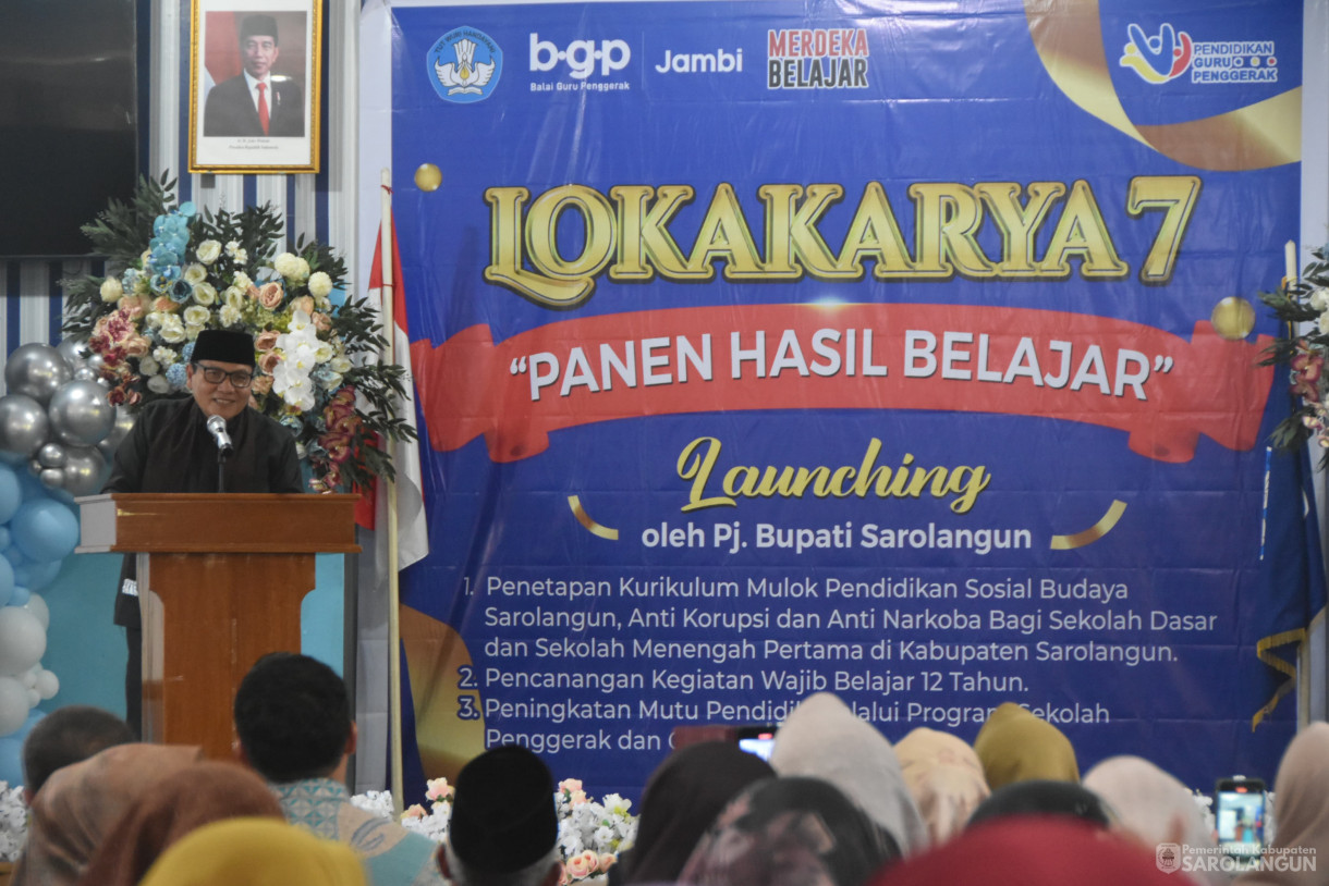 30 April 2024 - Launching Lokakarya 7 Panen Hasil Belajar Di Aula Dinas Pendidikan Sarolangun