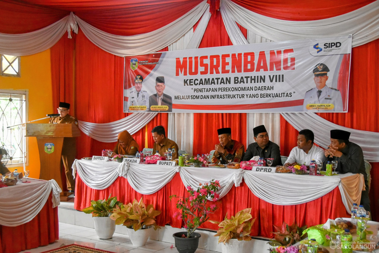 29 Januari 2024 - Musrenbang Kecamatan Bathin VIII Di Kantor Camat Bathin VIII