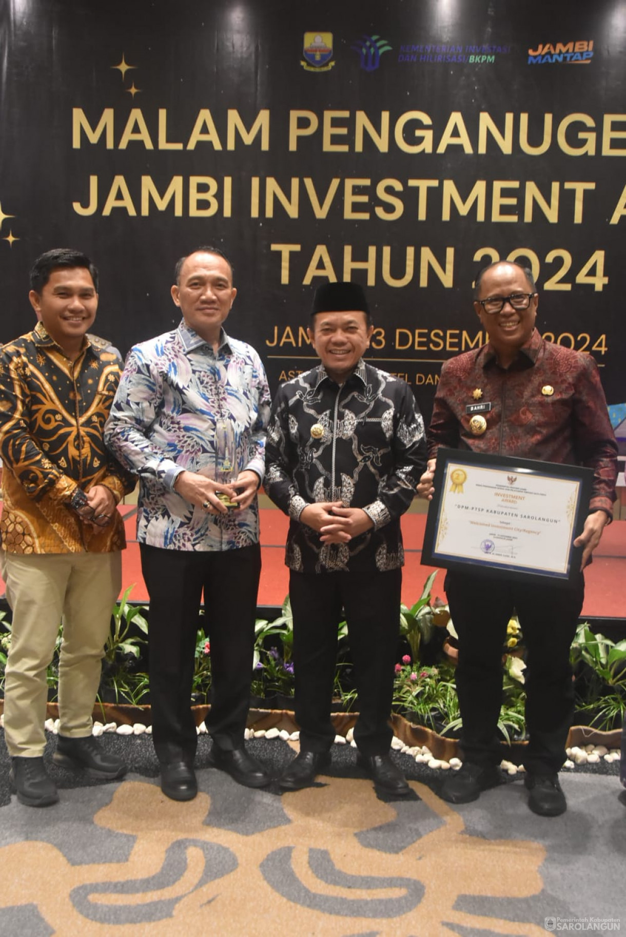 23 Desember 2024 - Malam Penganugerahan Jambi Investment Award Tahun 2024, Bertempat di Aston Hotel Dan Conference Jambi