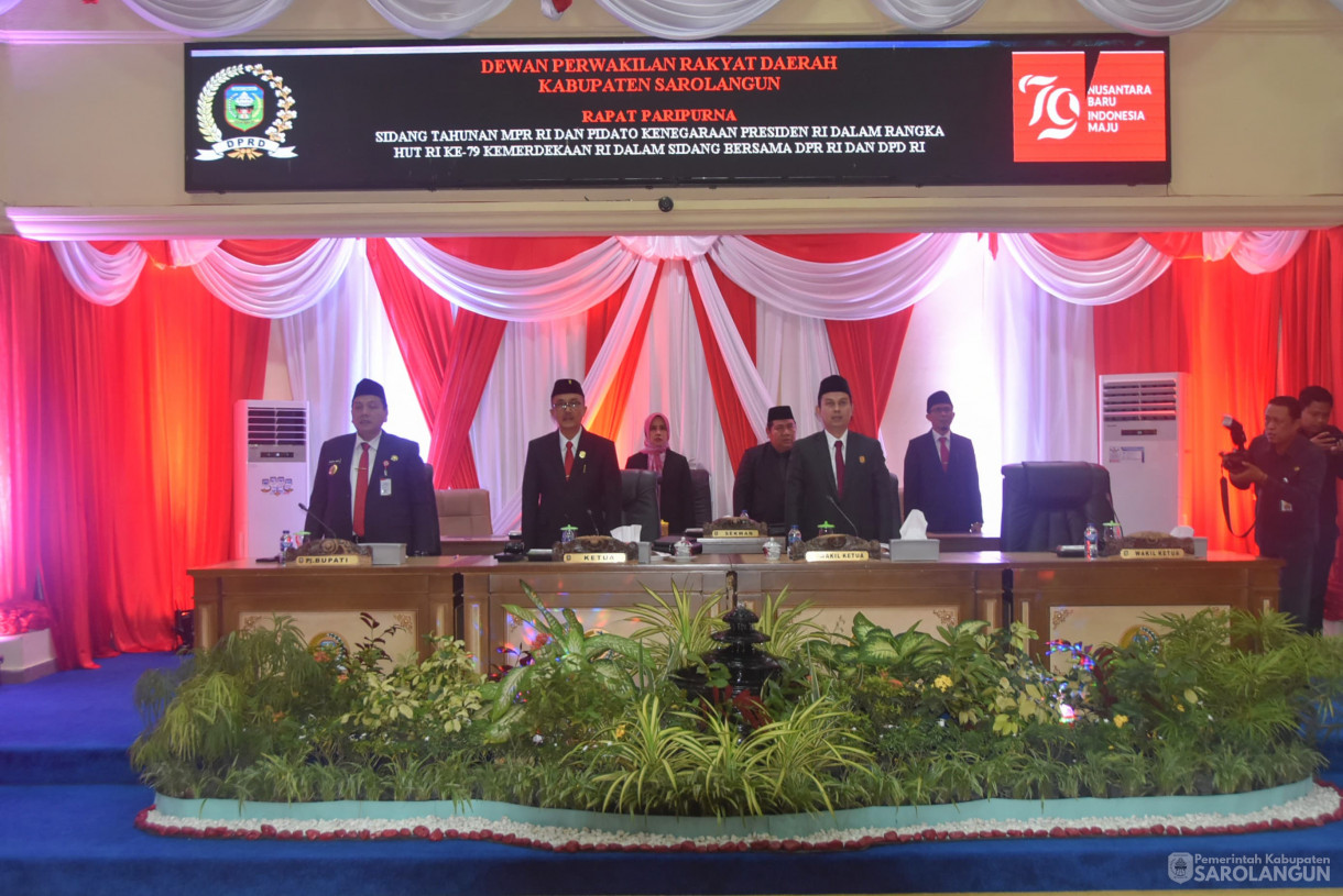 16 Agustus 2024 -&nbsp;Rapat Paripurna Sidang Tahunan MPR RI Dan Pidato Kenegaraan Presiden RI Dalam Rangka HUT RI Ke 79 Kemerdekaan RI, Bertempat di Gedung DPRD Kabupaten Sarolangun