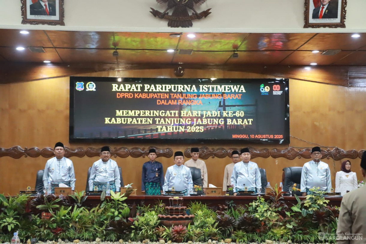 10 Agustus 2025 -&nbsp;- Rapat Paripurna Istimewa Memperingati Hari Jadi Ke 60 Tanjung Jabung Barat Tahun 2025