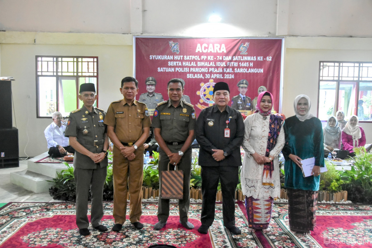 30 April 2024 - Syukuran HUT Satpol PP Ke 74 Dan Satlinmas Ke 62 Serta Halal Bihalal Idul Fitri 1445 H Di Kantor Satpol PP Sarolangun