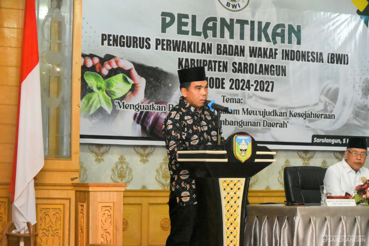 5 Mei 2025 -&nbsp;Pelantikan Pengurus Perwakilan Badan Waqaf Indonesia Kabupaten Sarolangun Periode 2024 sd 2027