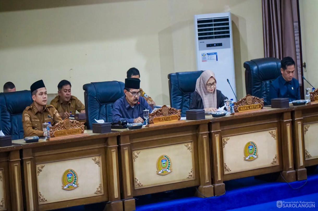 22 Juni 2026 Rapat Paripurna Tingkat I Tahap I Penyampaian Rancangan Peraturan Daerah Pertanggungjawaban Pelaksanaan APBD Kabupaten Sarolangun Tahun Anggaran 2025