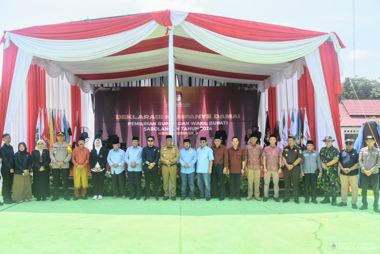 24 September 2024 -&nbsp;Deklarasi Kampanye Damai&nbsp; Pemilihan Bupati Dan Wakil Bupati Sarolangun Tahun 2024, Bertempat di Lapangan Gunung Kembang Sarolangun