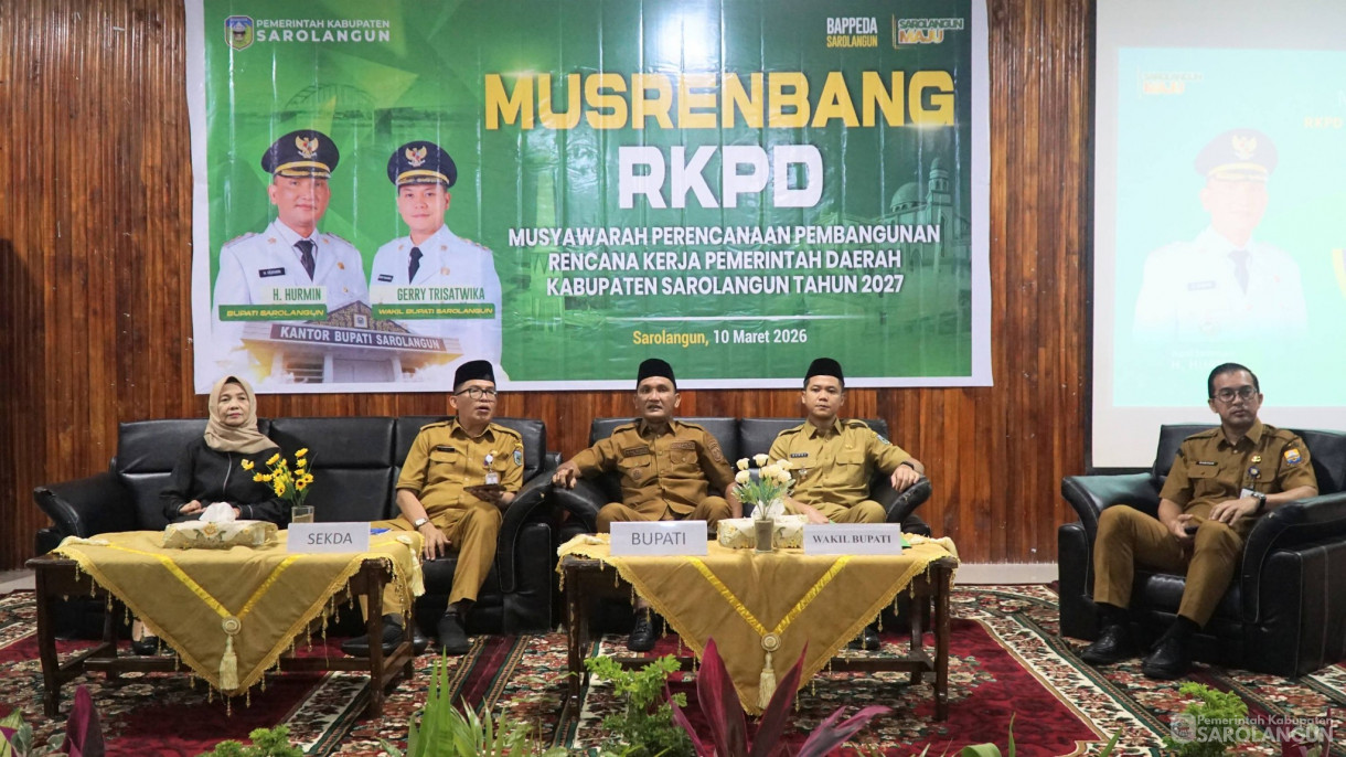 10 Maret 2026&nbsp;&nbsp;Musrenbang RKPD Kabupaten Sarolangun Tahun 2027 di Aula Kantor Bappeda Sarolangun