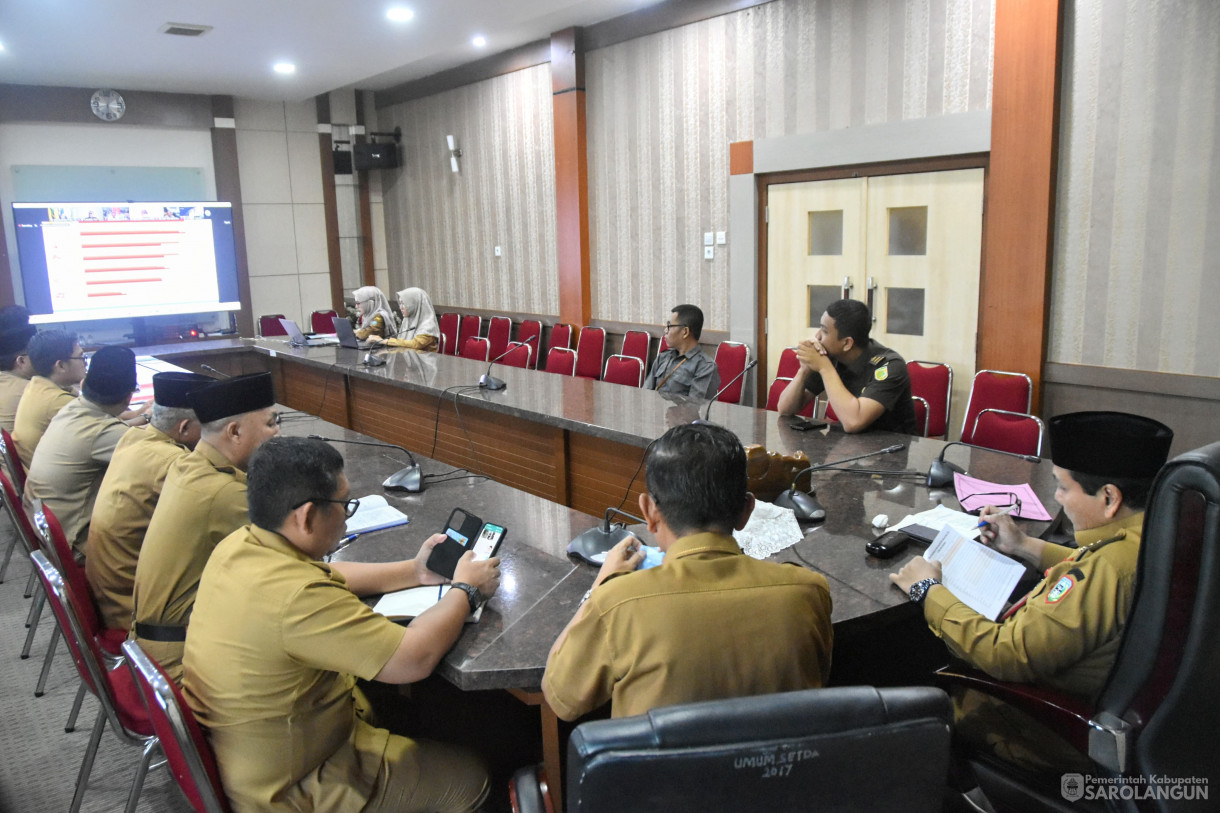 25 Maret 2024 - Rapat TPID Via Zoom Meeting Di Ruang Pola Utama Kantor Bupati Sarolangun