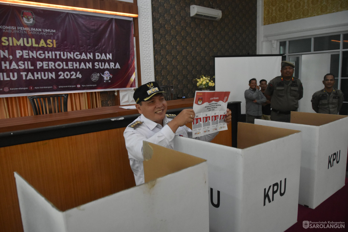 31 Januari 2024 - Simulasi Pemungutan, Penghitungan Dan Rekapitulasi Hasil Perolehan Suara Pemilu Tahun 2024 Di Golden Hotel Sarolangun