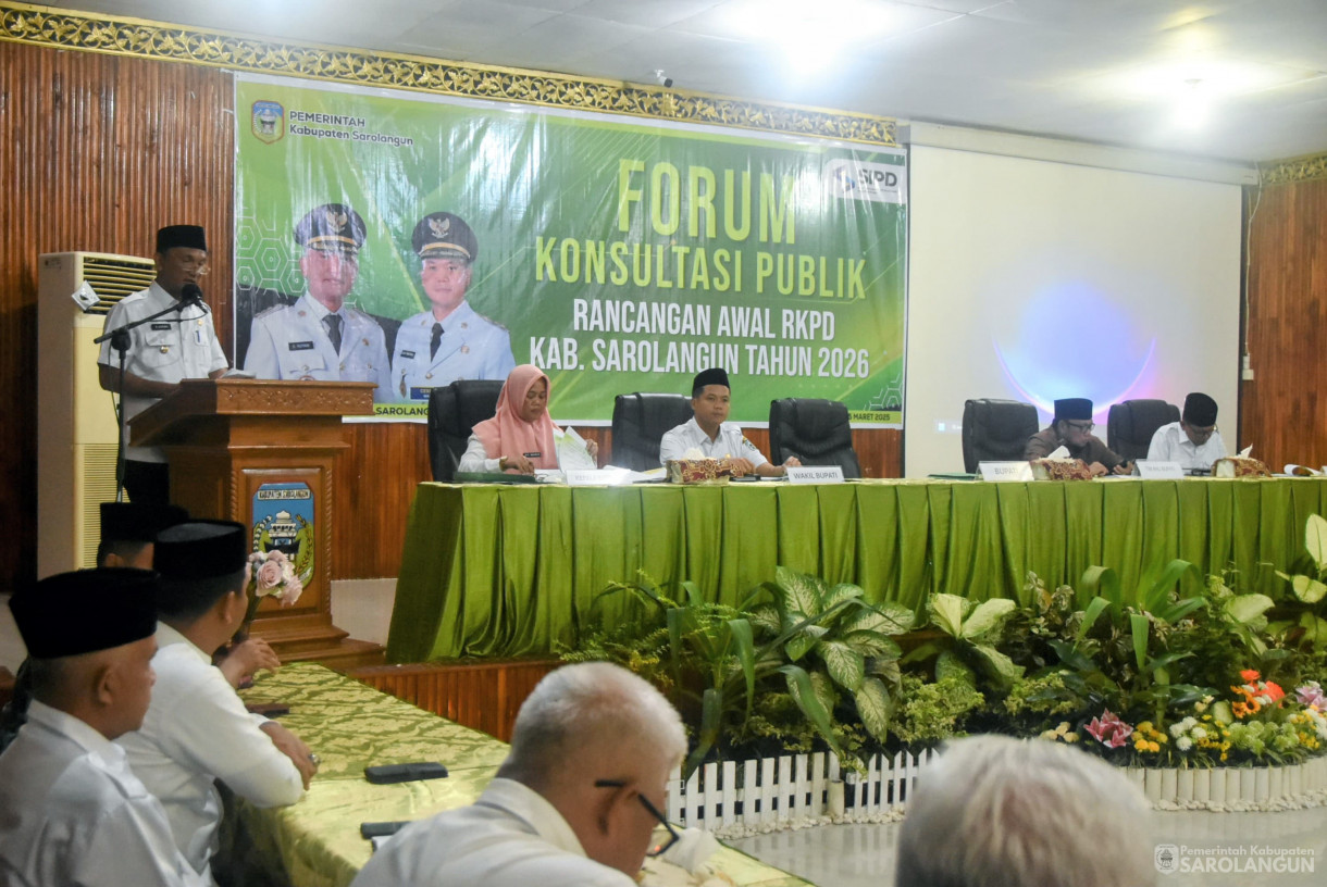 5 Maret 2025 -&nbsp;Forum Konsultasi Publik Rancangan Awal RKPD Kabupaten Sarolangun Tahun 2026 di Aula Bappeda Sarolangun