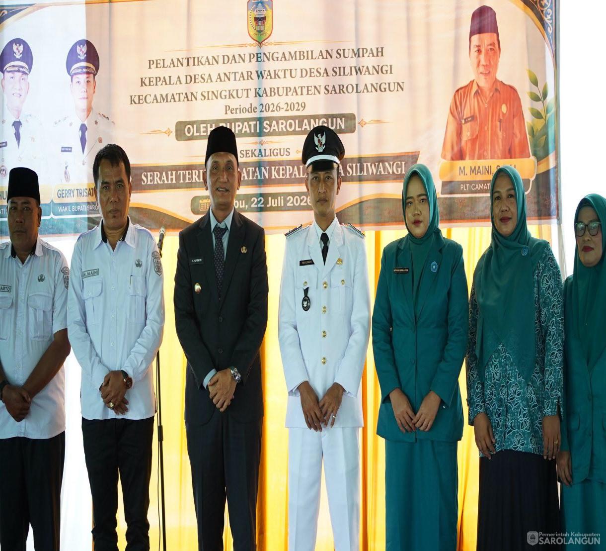 22 Juli 2026 Pelantikan dan Pengambilan Sumpah Kepala Desa Antar Waktu&nbsp; Desa Siliwangi kecamatan Singkut Kabupaten Sarolangun