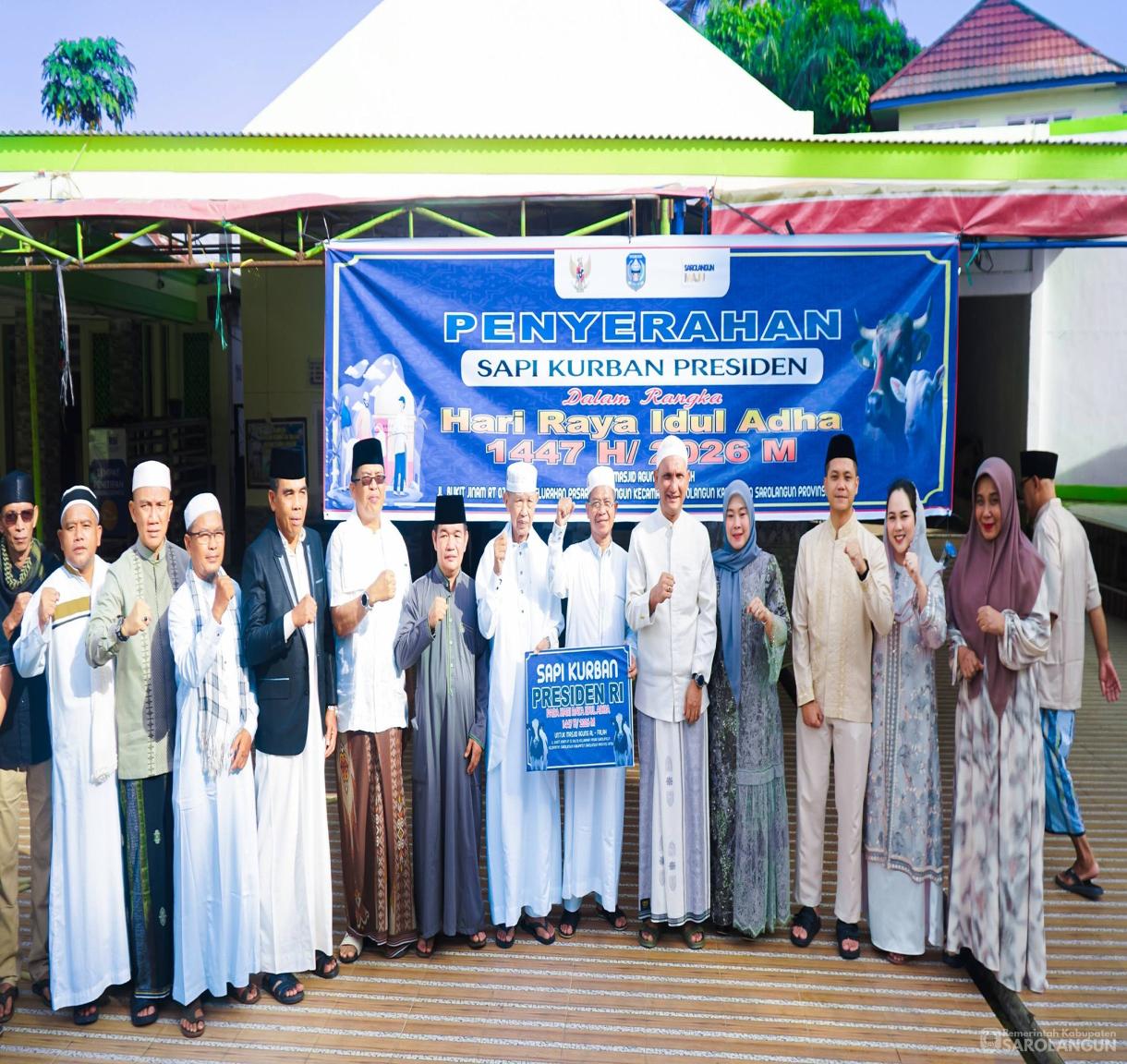 27 Mei 2026 Penyerahan Hewan Kurban dari&nbsp; Presiden Republik Indonesia kepada Panitia Qurban Masjid Alfalah Sarolangun