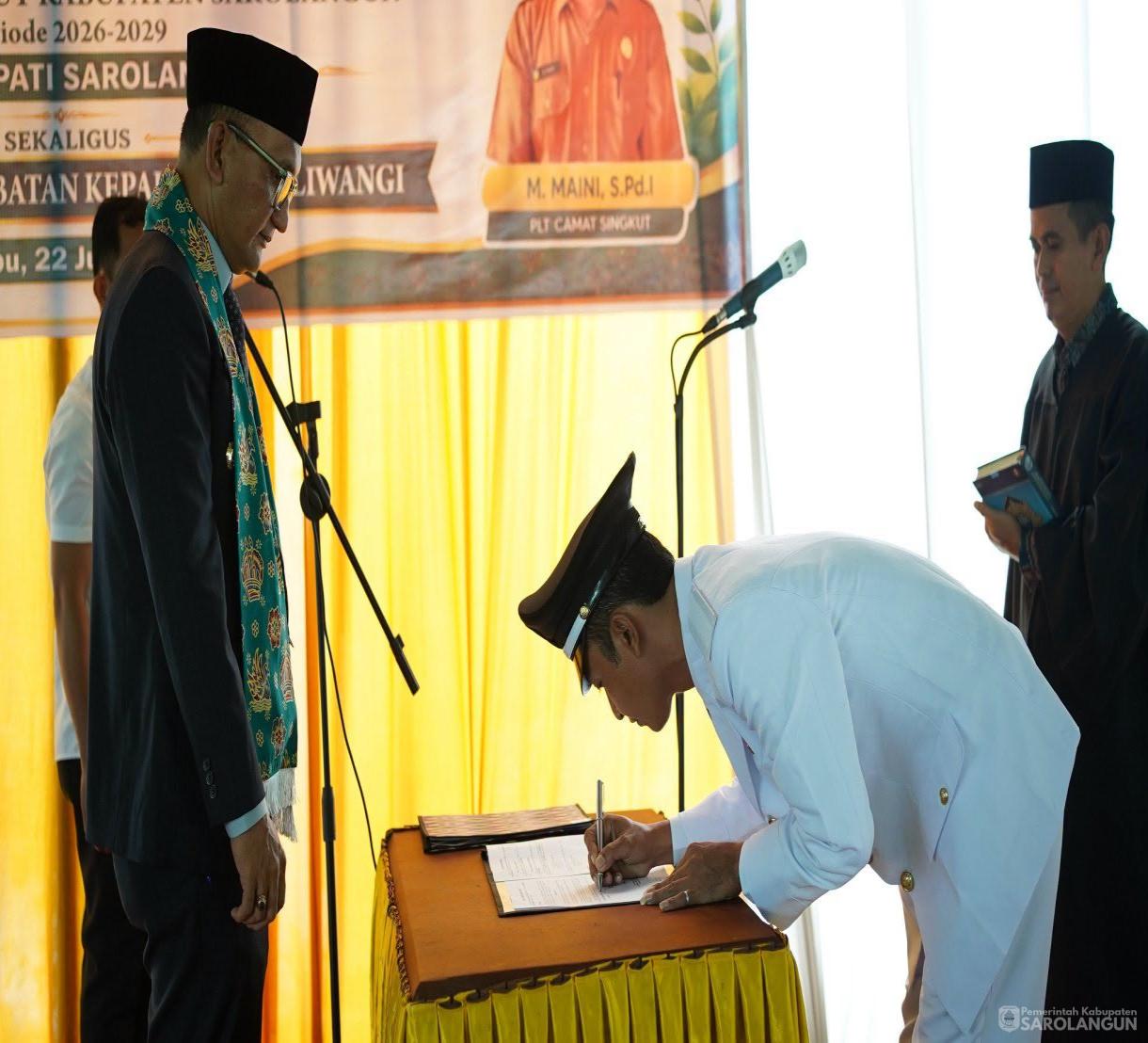 22 Juli 2026 Pelantikan dan Pengambilan Sumpah Kepala Desa Antar Waktu&nbsp; Desa Siliwangi kecamatan Singkut Kabupaten Sarolangun