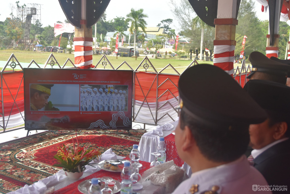 17 Agustus 2024 -&nbsp;Menyaksikan Melalui Zoom Meeting Upacara Pengibaran Bendera Merah Putih Di Ibukota Nusantara, Bertempat di Lapangan Gunung Kembang Sarolangun