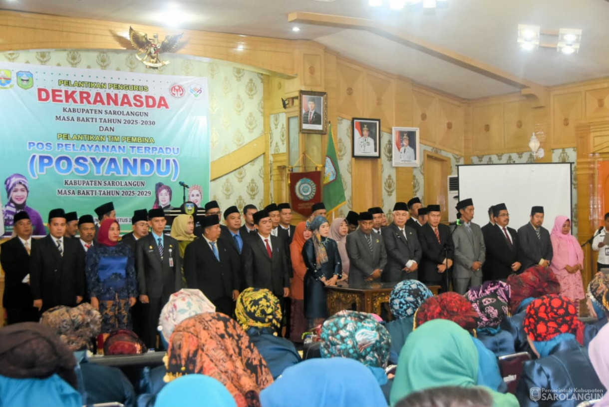 13 Agustus 2025 -&nbsp;Pelantikan Pengurus Dekranasda Kabupaten Sarolangun dan Tim Pembina Posyandu Kabupaten Sarolangun