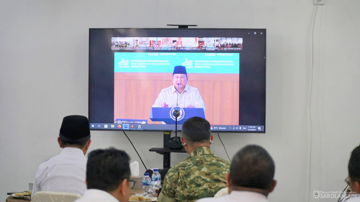 16 Mei 2026 Peresmian Operasionalisasi 1.061 Koperasi Desa Merah Putih Via Zoom Meeting bertempat di Gedung KDKMP Desa Rejosari Kecamatan Pamenang Kabupaten Merangin