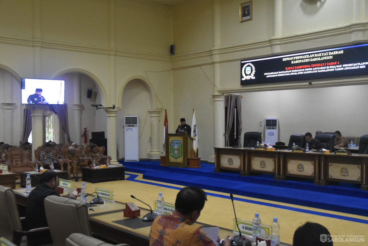 22 Juli 2024 - Rapat Paripurna Tingkat I Tahap 1 Penyampaian RKUA Dan PPAS APBD Kabupaten Sarolangun Tahun Anggaran 2025, Bertempat di Gedung DPRD Kabupaten Sarolangun