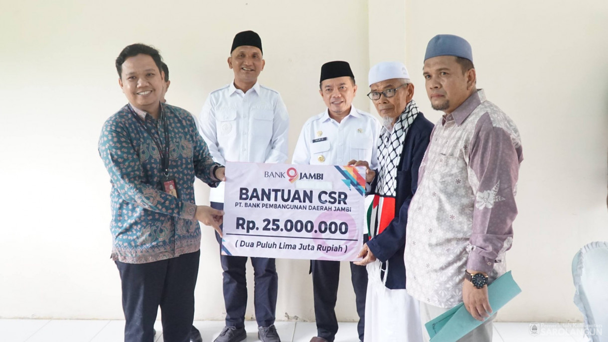 16 Mei 2026 Penyerahan Bantuan untuk Pondok Pesantren Hafidz Al Fattah desa Teluk Kecimbung Kecamatan Bathin VIII