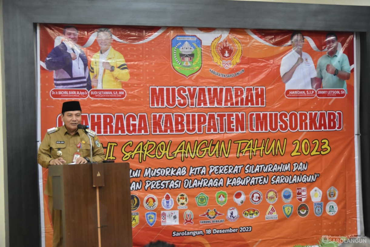 18 Desember 2023 - Musyawarah Olahraga Kabupaten Di Aula Hotel Abadi Sarolangun